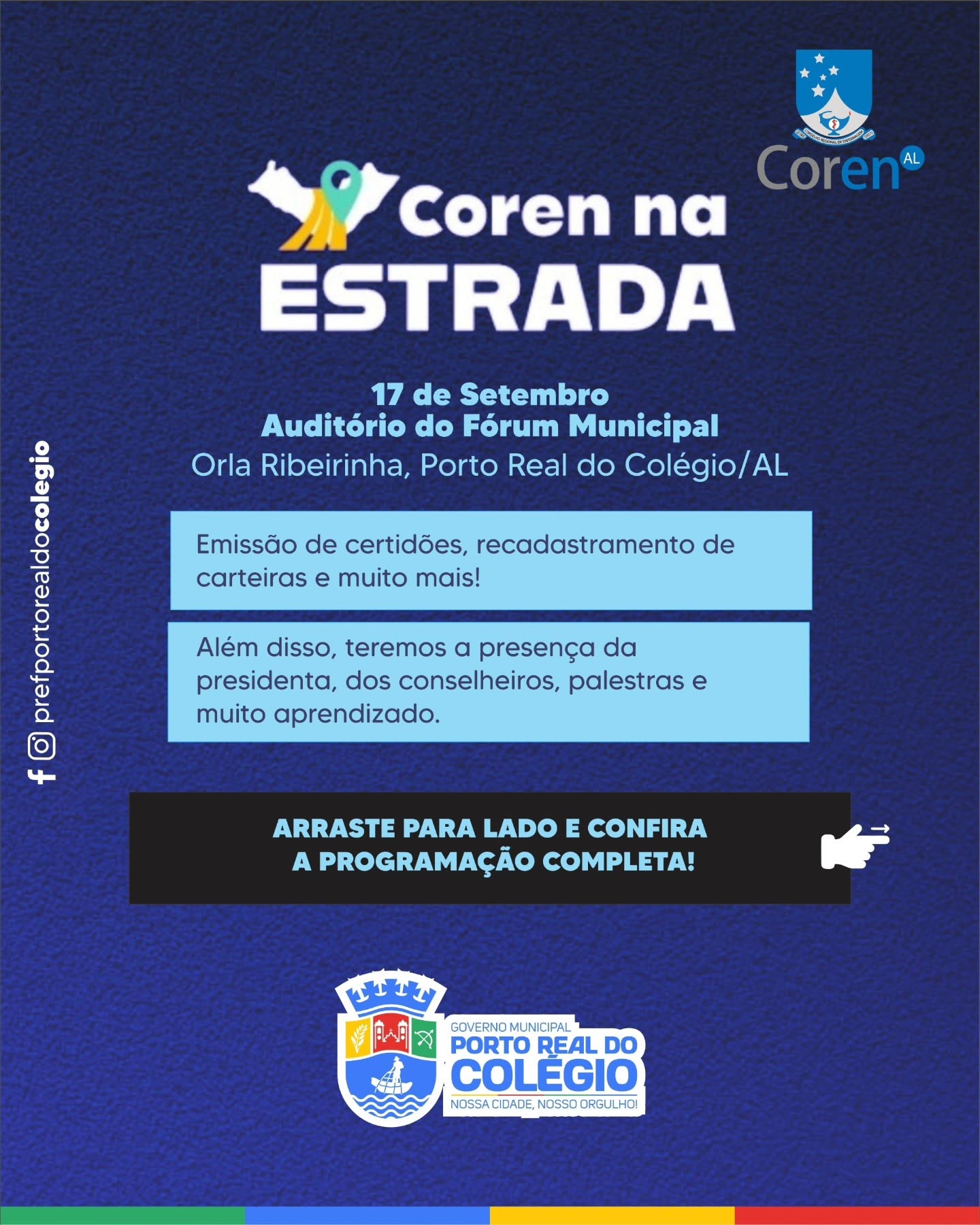 Porto Real do Colégio recebe o programa Coren na Estrada!